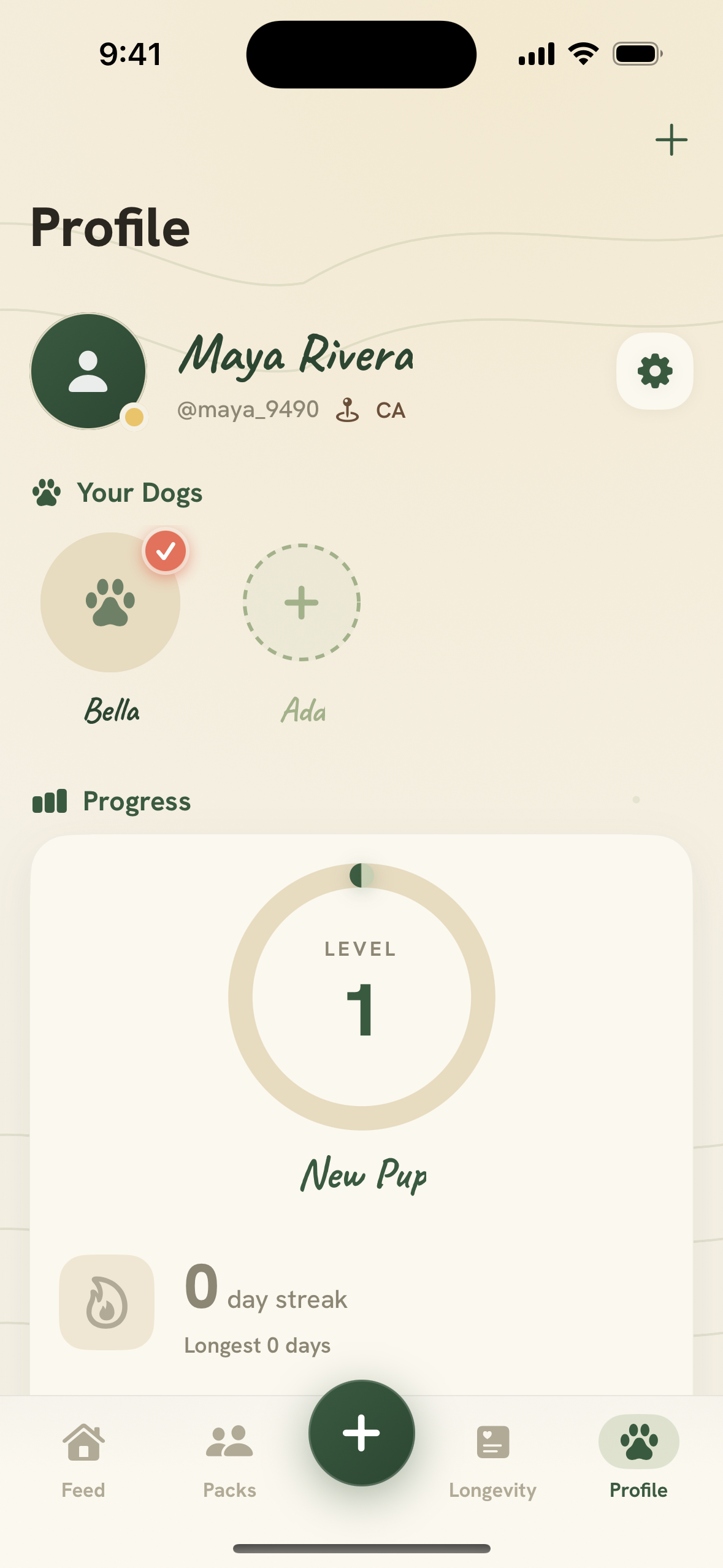 Tailmates dog profile showing health trends over time